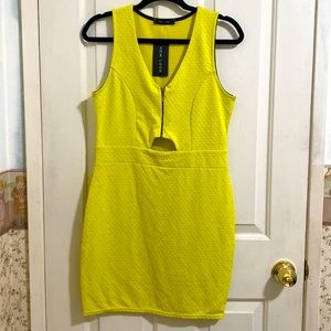 New Look cutout front zipper mini dress